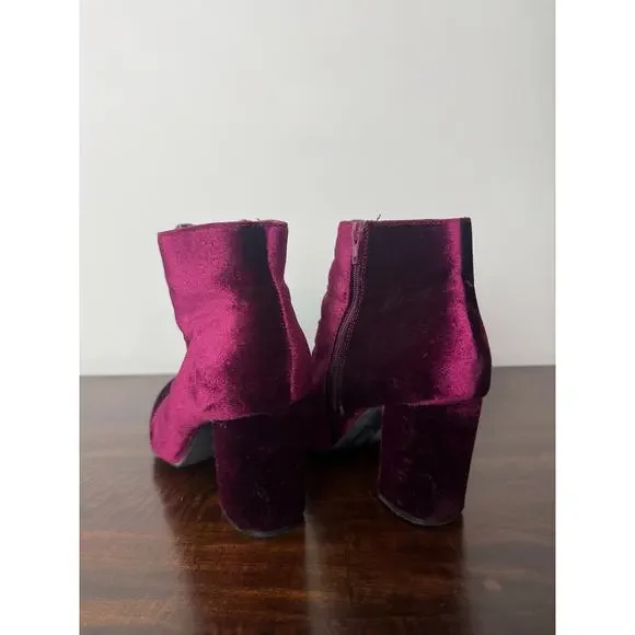 JustFab High Heel Boots, Magenta, Velvet Size US 8.5 - Picture 7 of 13